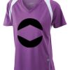  James & Nicholson Ladies' Running-T (paars/wit) Thumbnail