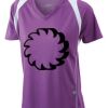  James & Nicholson Ladies' Running-T (paars/wit) Thumbnail
