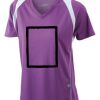  James & Nicholson Ladies' Running-T (paars/wit) Thumbnail