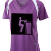  James & Nicholson Ladies' Running-T (paars/wit) Thumbnail