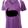  James & Nicholson Ladies' Running-T (paars/wit) Thumbnail