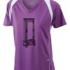  James & Nicholson Ladies' Running-T (paars/wit) Thumbnail