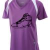  James & Nicholson Ladies' Running-T (paars/wit) Thumbnail
