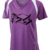  James & Nicholson Ladies' Running-T (paars/wit) Thumbnail