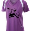  James & Nicholson Ladies' Running-T (paars/wit) Thumbnail