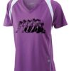  James & Nicholson Ladies' Running-T (paars/wit) Thumbnail