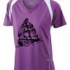  James & Nicholson Ladies' Running-T (paars/wit) Thumbnail
