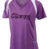  James & Nicholson Ladies' Running-T (paars/wit) Thumbnail