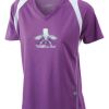  James & Nicholson Ladies' Running-T (paars/wit) Thumbnail