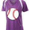  James & Nicholson Ladies' Running-T (paars/wit) Thumbnail